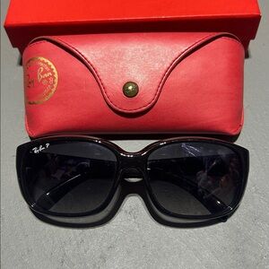 Ray-Ban Black Polarized Sunglasses with Case and Cleaning Cloth (RB 4161)